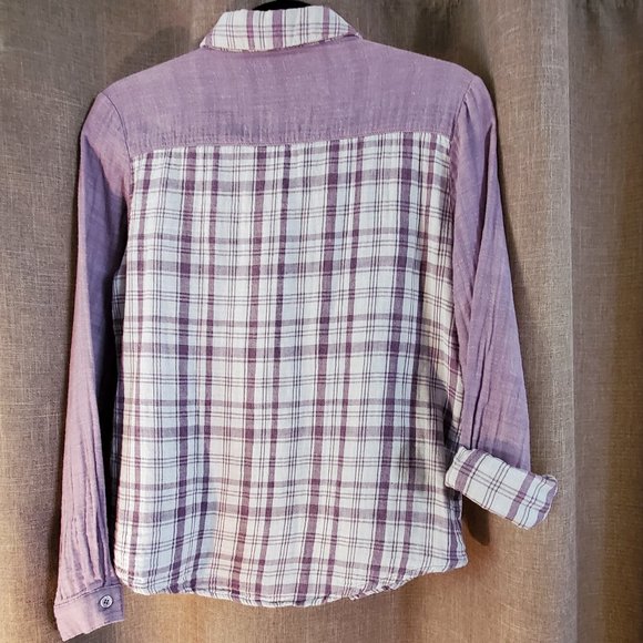 Purple Plaid Button Down Long Sleeve Shirt - Picture 2 of 5